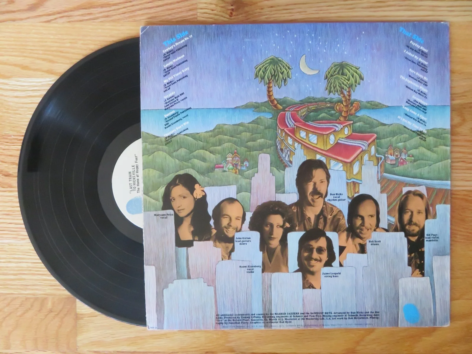 DAN HICKS and the HOT LICKS signed LAST TRAIN TO HICKSVILLE 1973 Record / Album, изображение 3