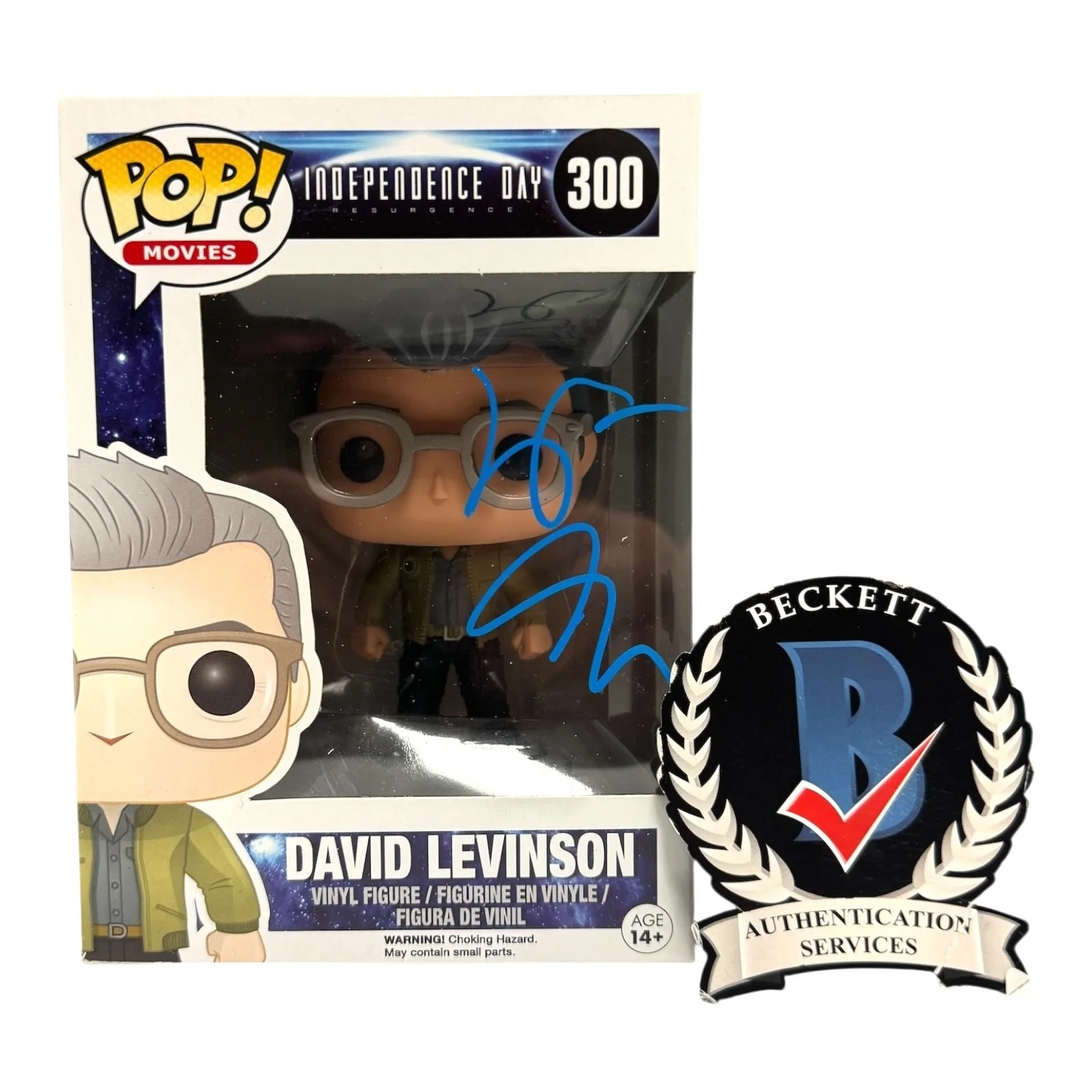 Jeff Goldblum — Jeff Goldblum Signed Autograph Independence Day Funko Pop 300 Beckett BAS David