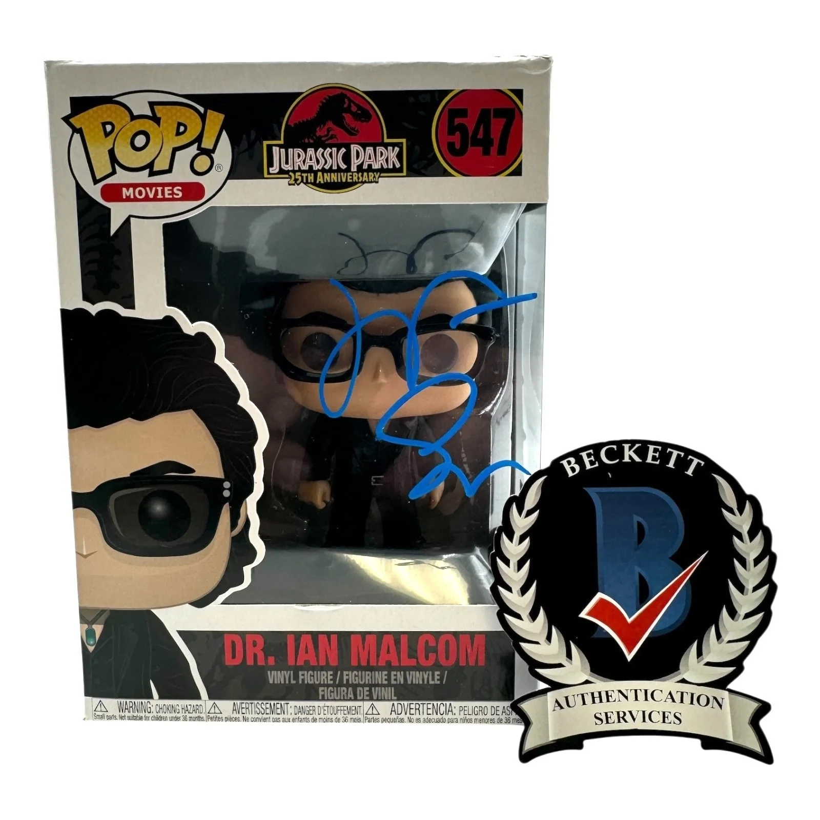 Jeff Goldblum — Jeff Goldblum Signed Autograph Jurassic Park Funko Pop 547 Beckett Dr Ian Malcom