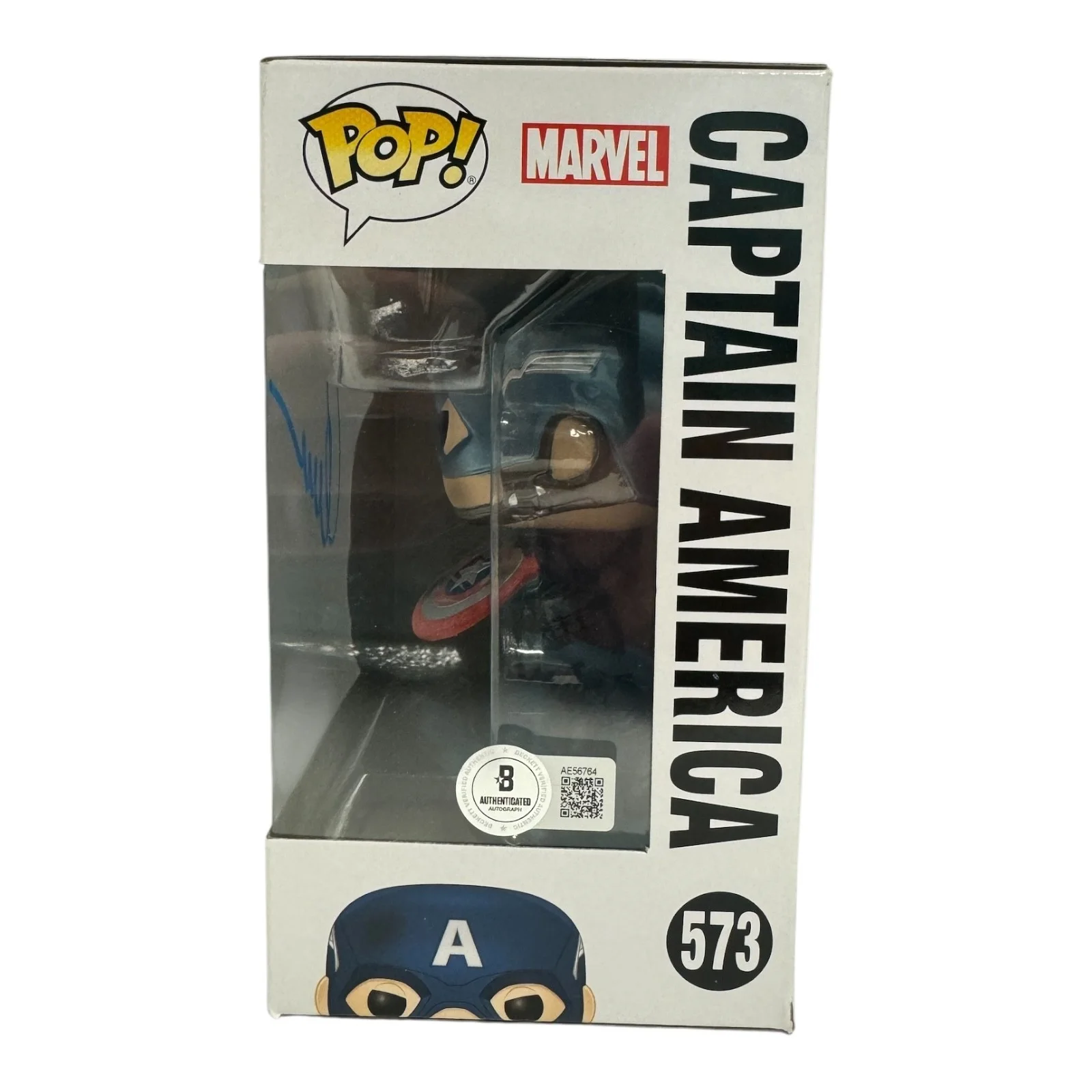 Chris Evans — Chris Evans Signed Autograph Captain America Funko Pop 573 Beckett BAS Avengers, изображение 2