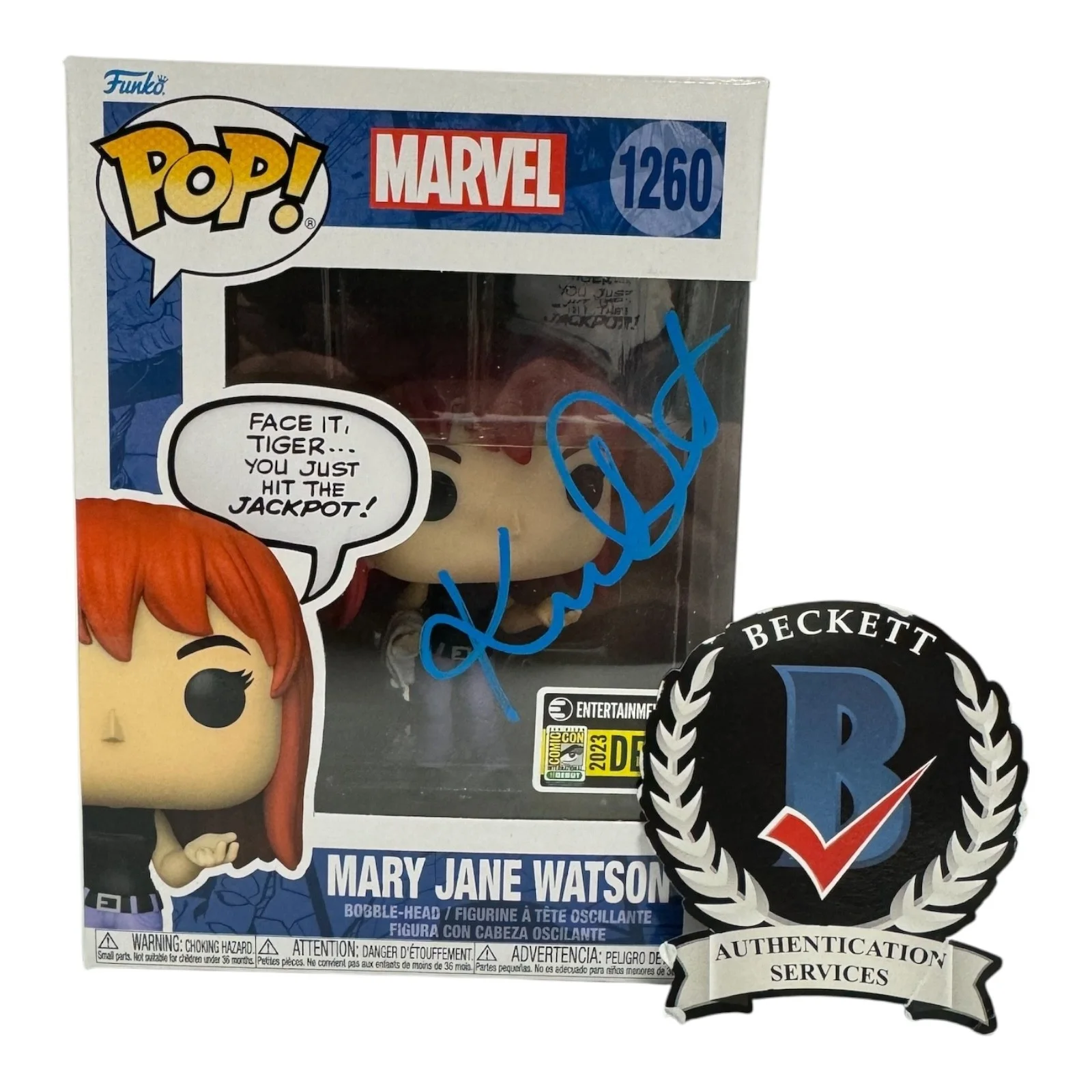 KIRSTEN DUNST — Kirsten Dunst Signed Autograph Funko Pop 1260 Spider-Man Beckett BAS Mary Jane