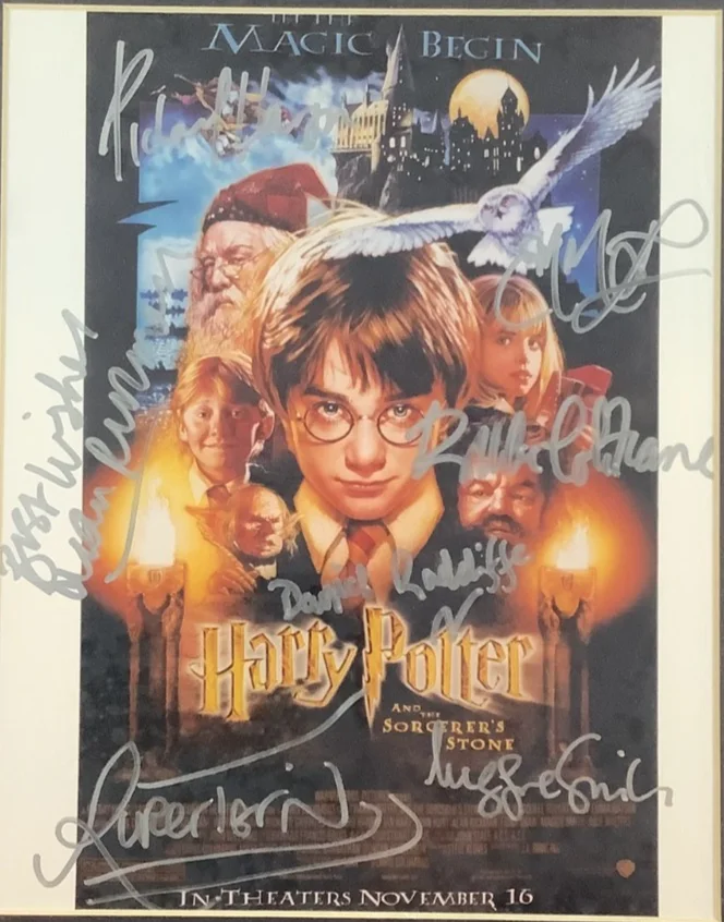 HARRY POTTER CAST OF SEVEN — HARRY POTTER CAST SIGNED FRAMED MATTED PHOTO 13x16 COA, image 2