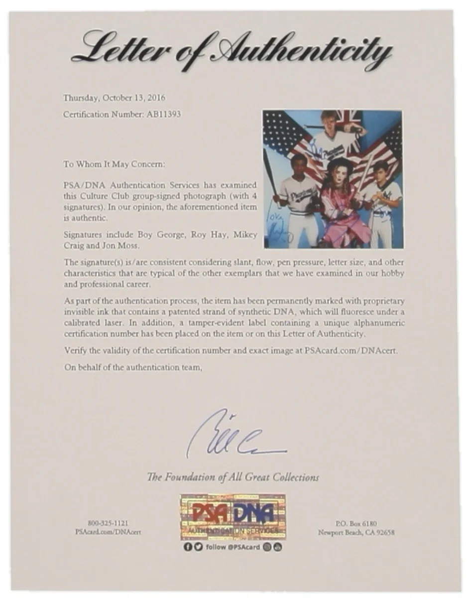 Culture Club (4 Sigs) Band Group Signed Autographed 11x14 Photo PSA/DNA LOA, изображение 2