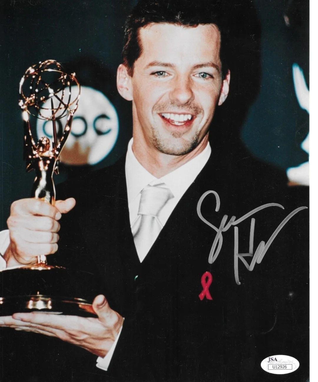 Sean Hayes — Sean Hayes Signed 8x10 Photo Emmy Award Win Will & Grace JSA COA