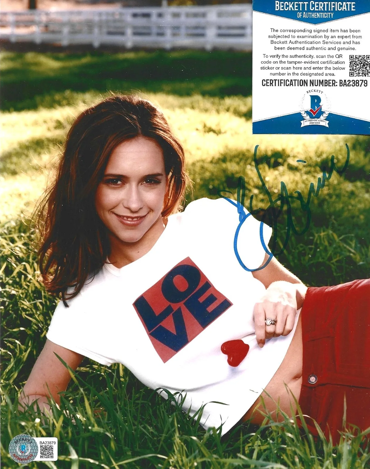 JENNIFER LOVE HEWITT — JENNIFER LOVE HEWITT Signed Photo PARTY OF FIVE / GHOST WHISPERER Babe BAS COA