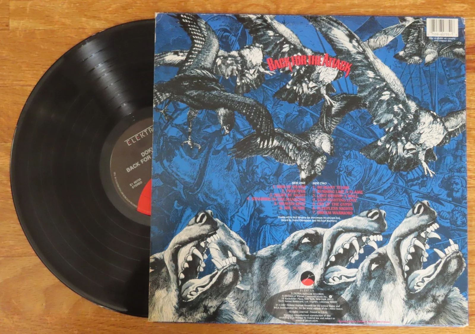GEORGE "Mr Scary" LYNCH signed DOKKEN Back for the Attack Record DREAM WARRIORS, image 3