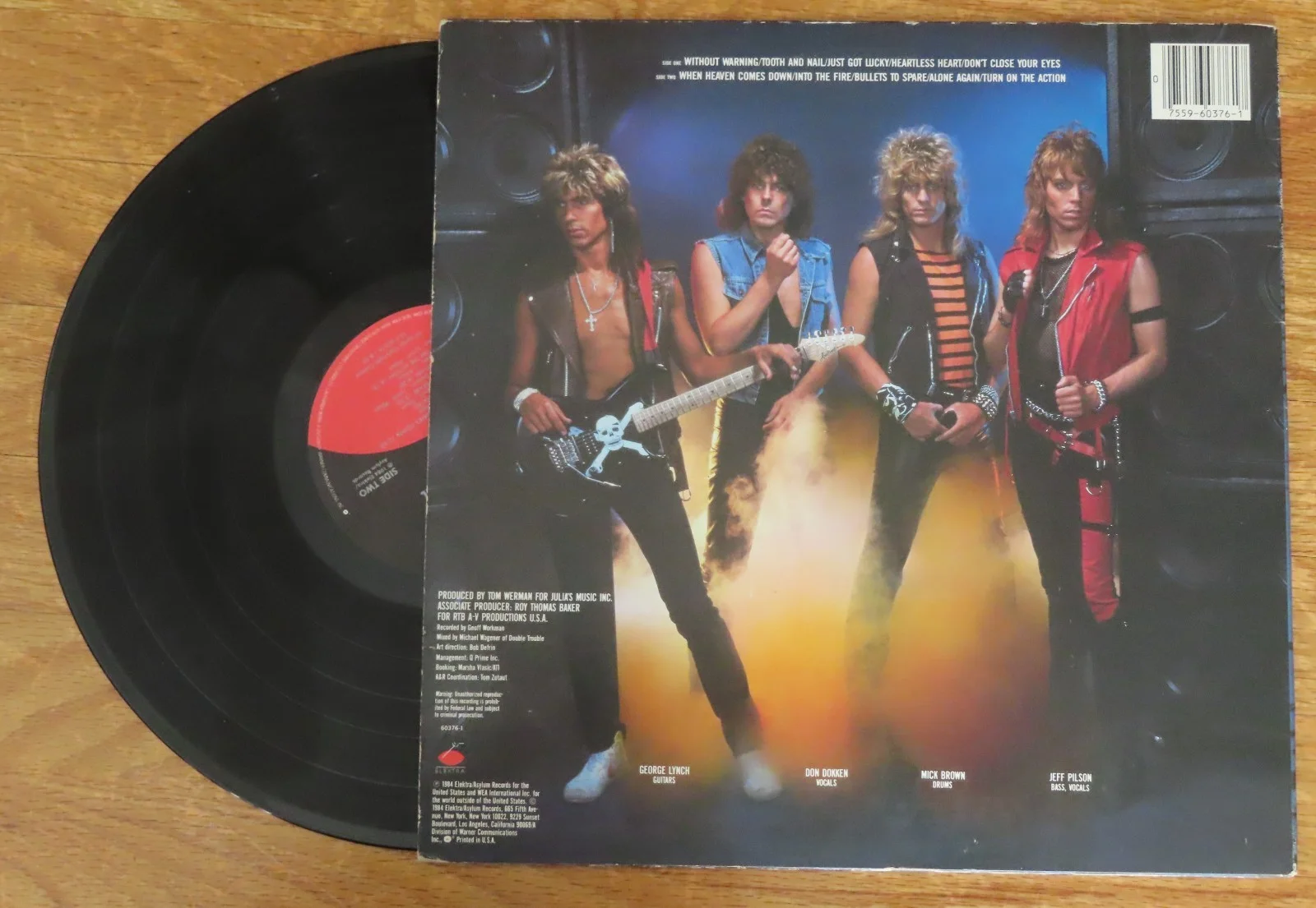 GEORGE "Mr Scary" LYNCH signed DOKKEN's "Tooth and Nail" 1984 Record ALONE AGAIN, image 3