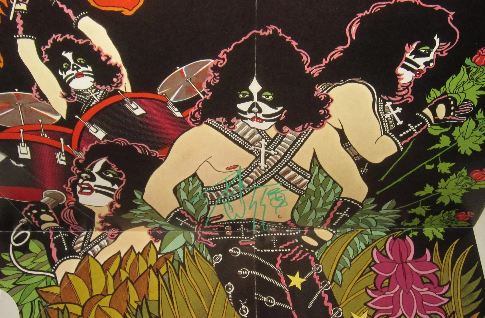 PETER CRISS SIGNED KISS POSTER SOLO ALBUM 1978 ROCK AUTOGRAPH AUCOIN JSA COA, изображение 2