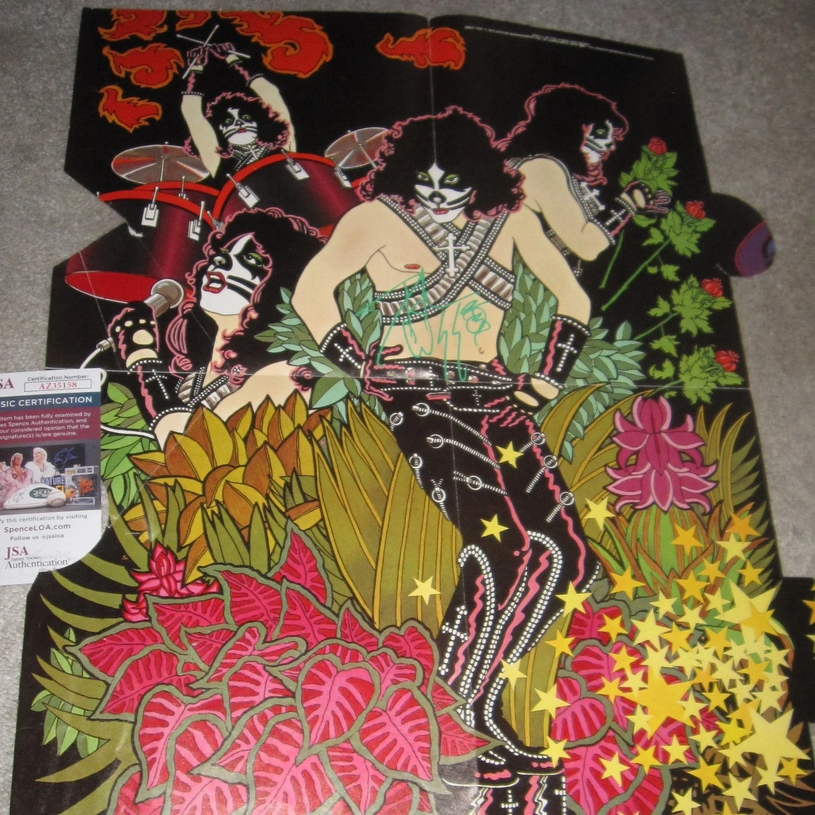 PETER CRISS SIGNED KISS POSTER SOLO ALBUM 1978 ROCK AUTOGRAPH AUCOIN JSA COA, изображение 4
