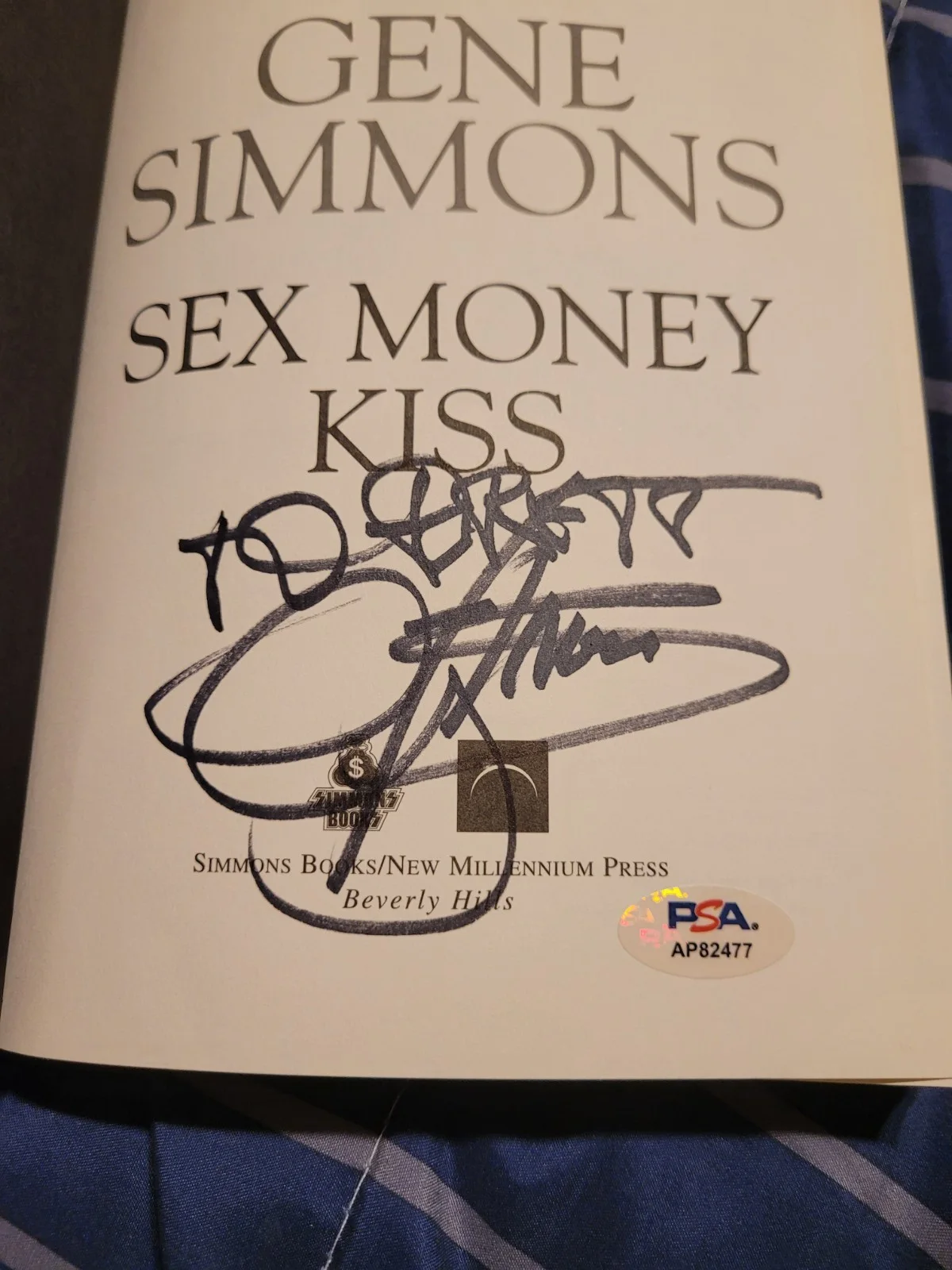 Gene Simmons Kiss Signed autograph Book PSA COA Sex Money Kiss Authentic, изображение 3