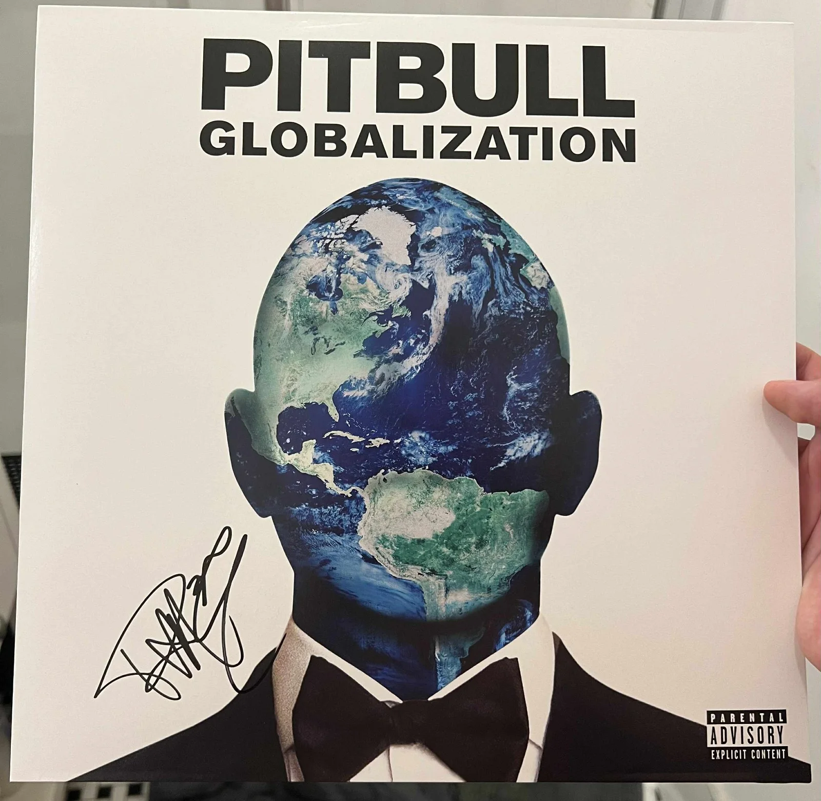 Pitbull Globalization Autographed Signed Album Vinyl LP w/COA, image 3