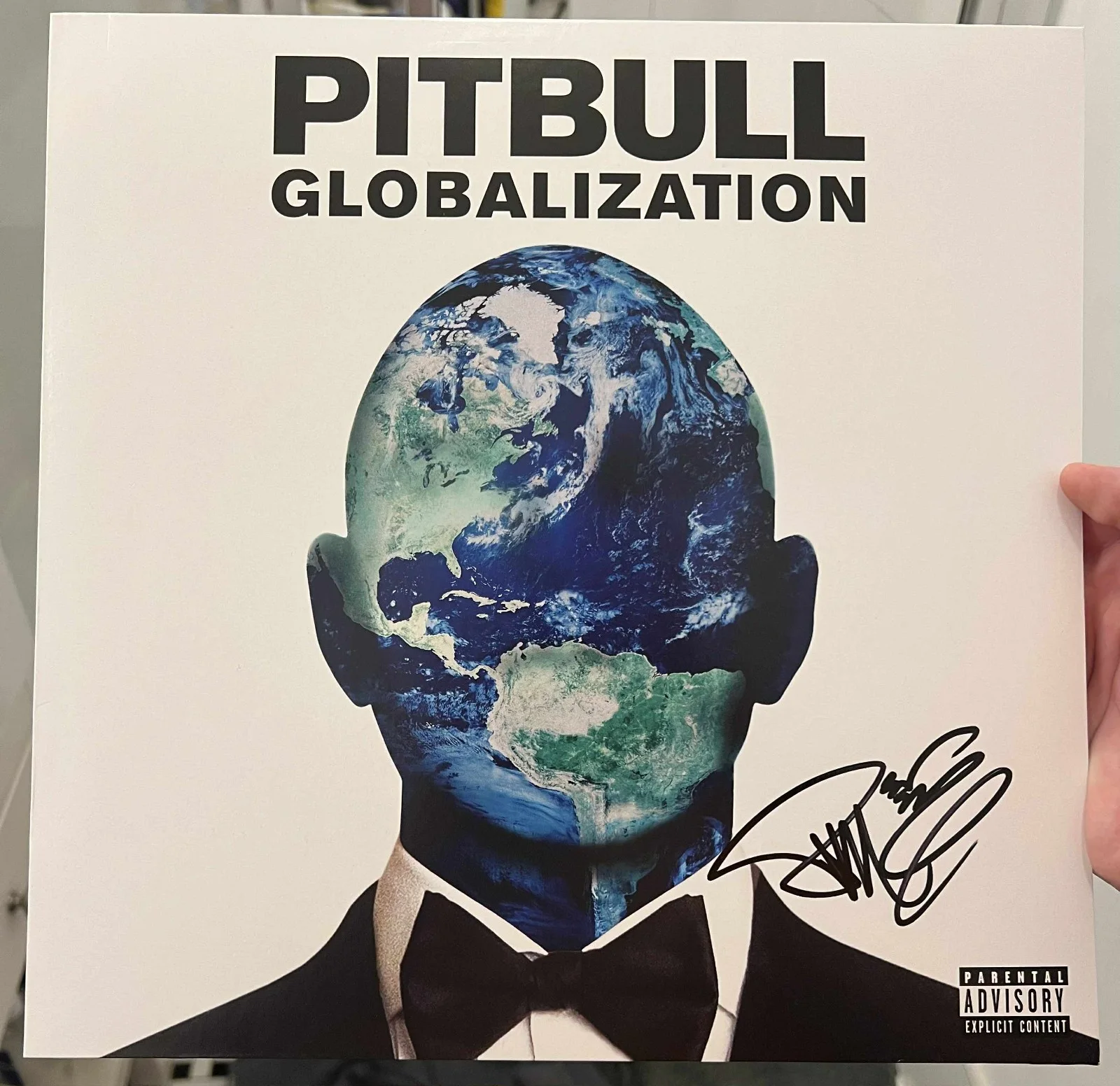 Pitbull Globalization Autographed Signed Album Vinyl LP w/COA, image 3