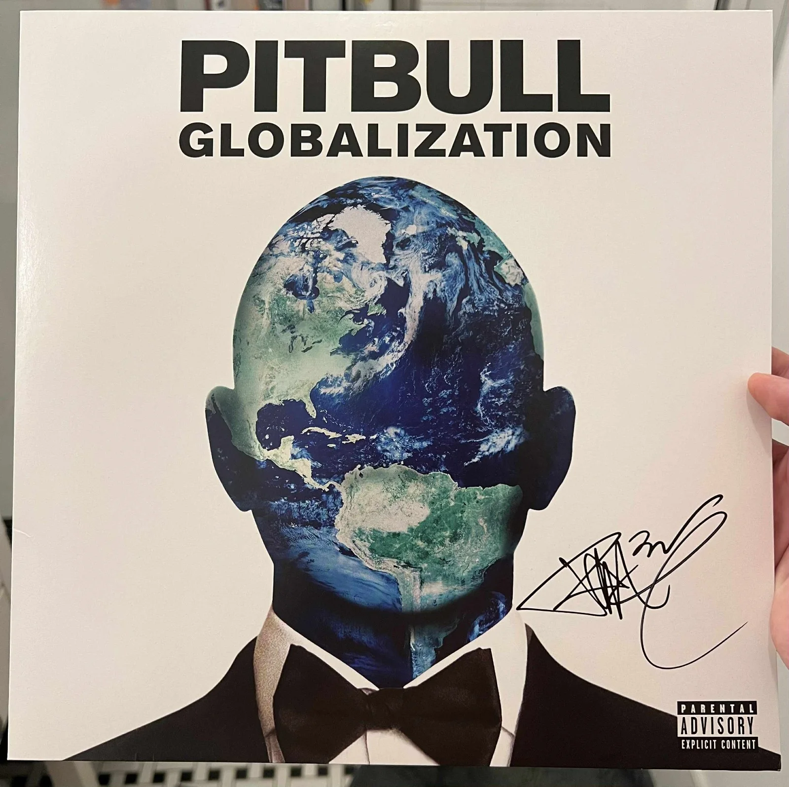 Pitbull Globalization Autographed Signed Album Vinyl LP w/COA, image 3