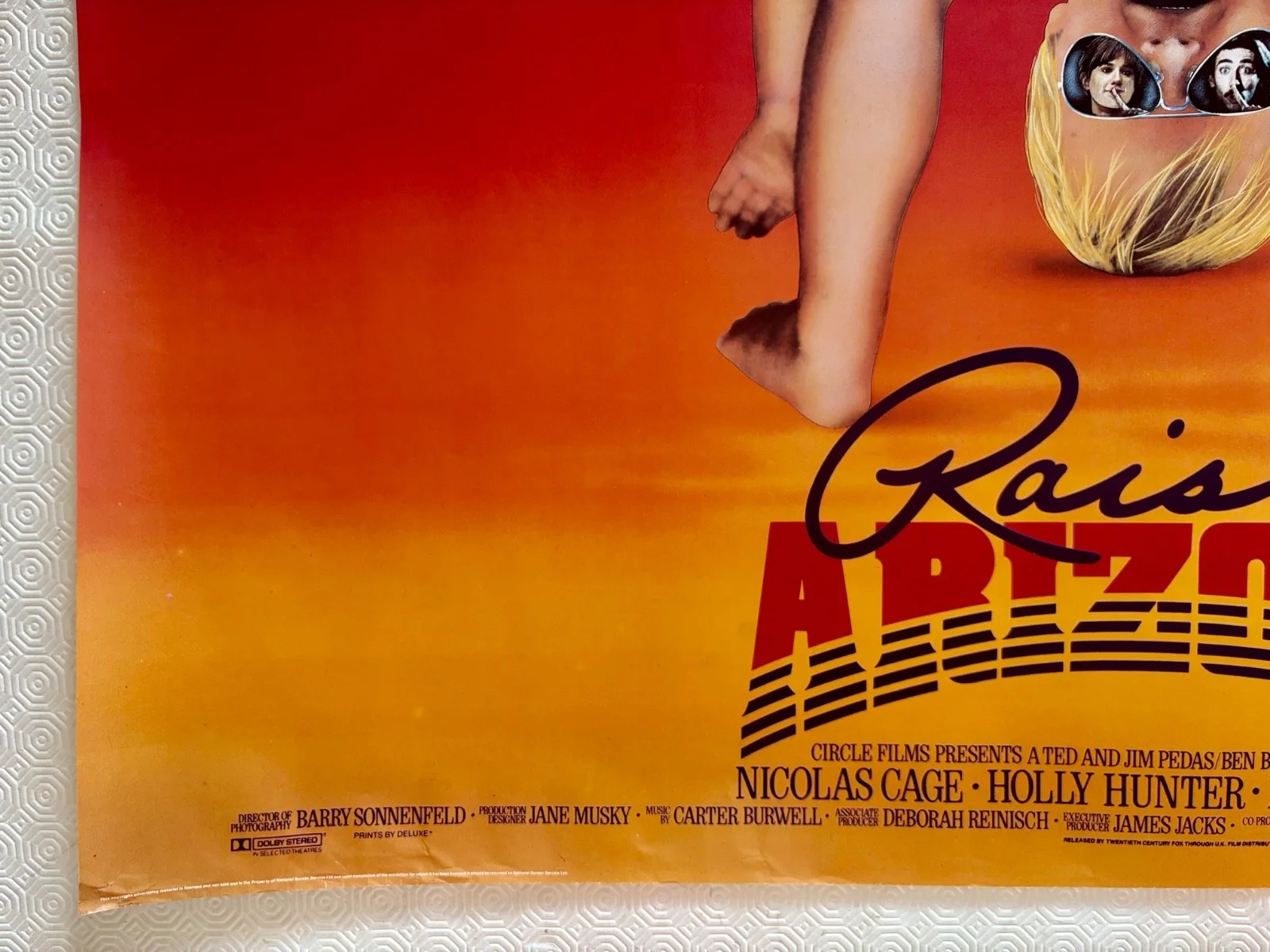 Raising Arizona Original 1987 Quad Poster Coen Brothers Nicolas Cage, изображение 2