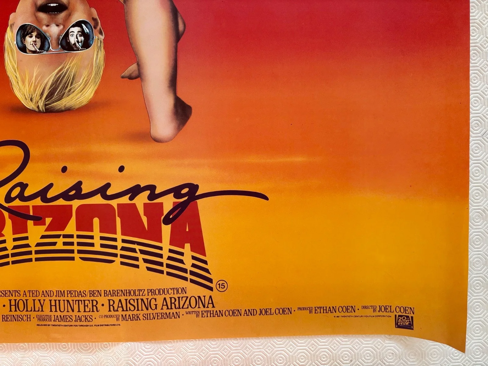 Raising Arizona Original 1987 Quad Poster Coen Brothers Nicolas Cage, изображение 3
