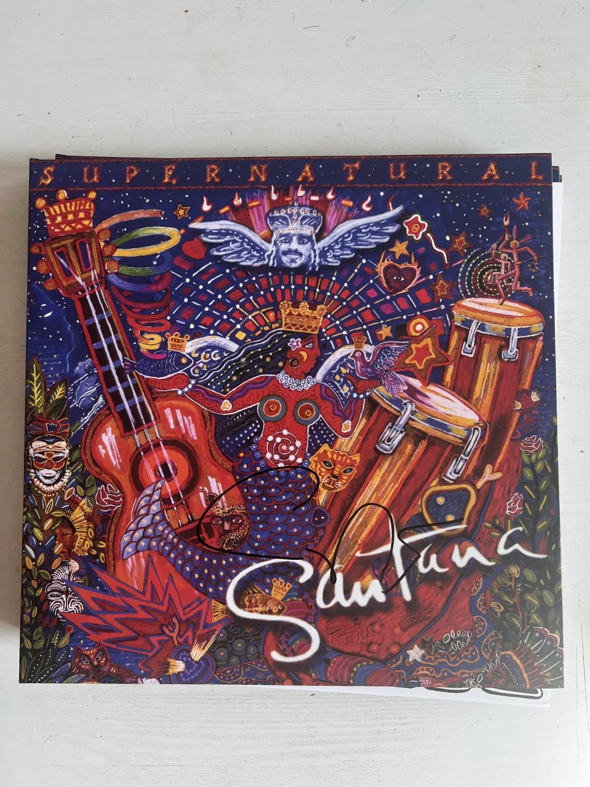 Carlos Santana Supernatural Autographed Signed Album Vinyl Record LP w/COA, изображение 3