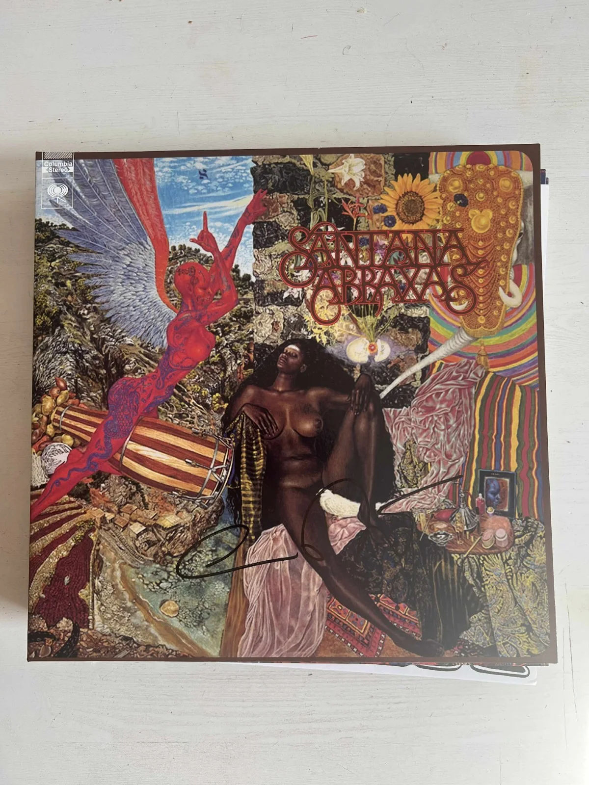 Carlos Santana Abraxas Autographed Signed Album VInyl Record LP w/COA, image 3