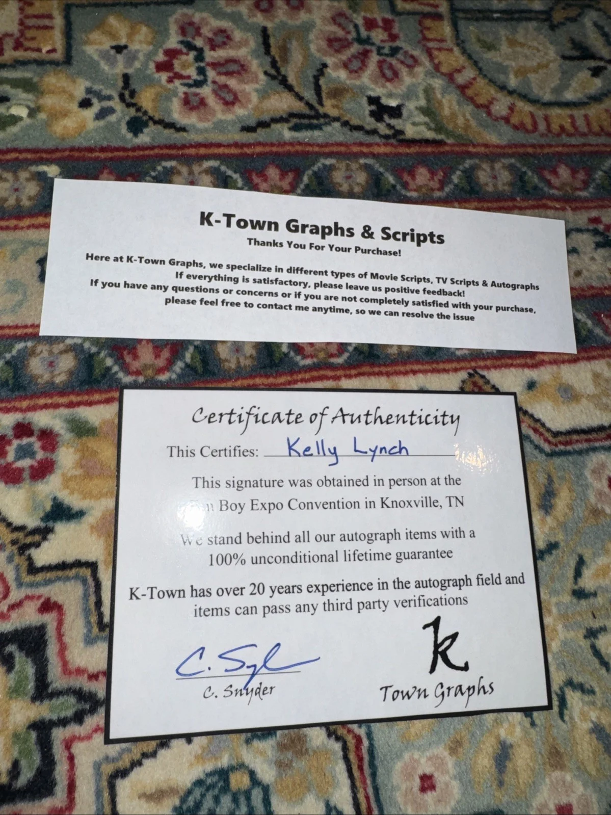 2000 Signed KELLY LYNCH Autographed Charlie's Angels Script Screenplay ACOA COA, image 2