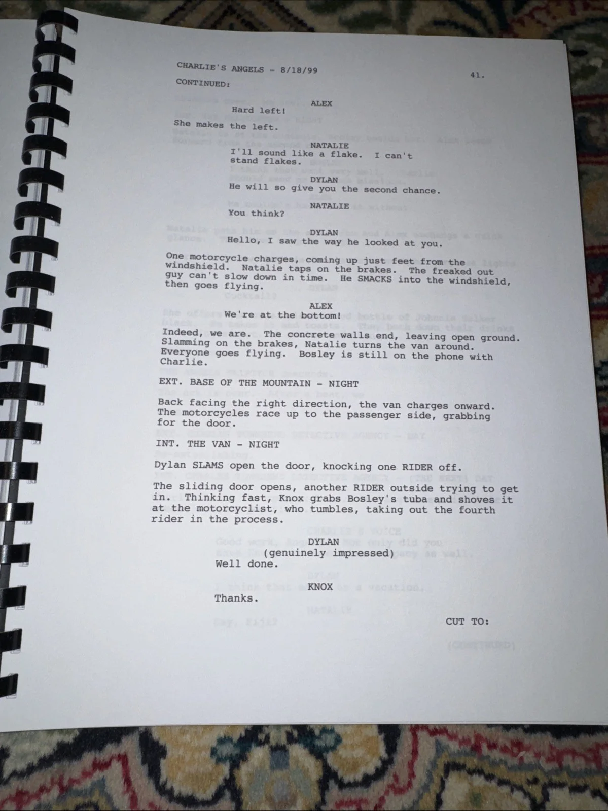 2000 Signed KELLY LYNCH Autographed Charlie's Angels Script Screenplay ACOA COA, image 5