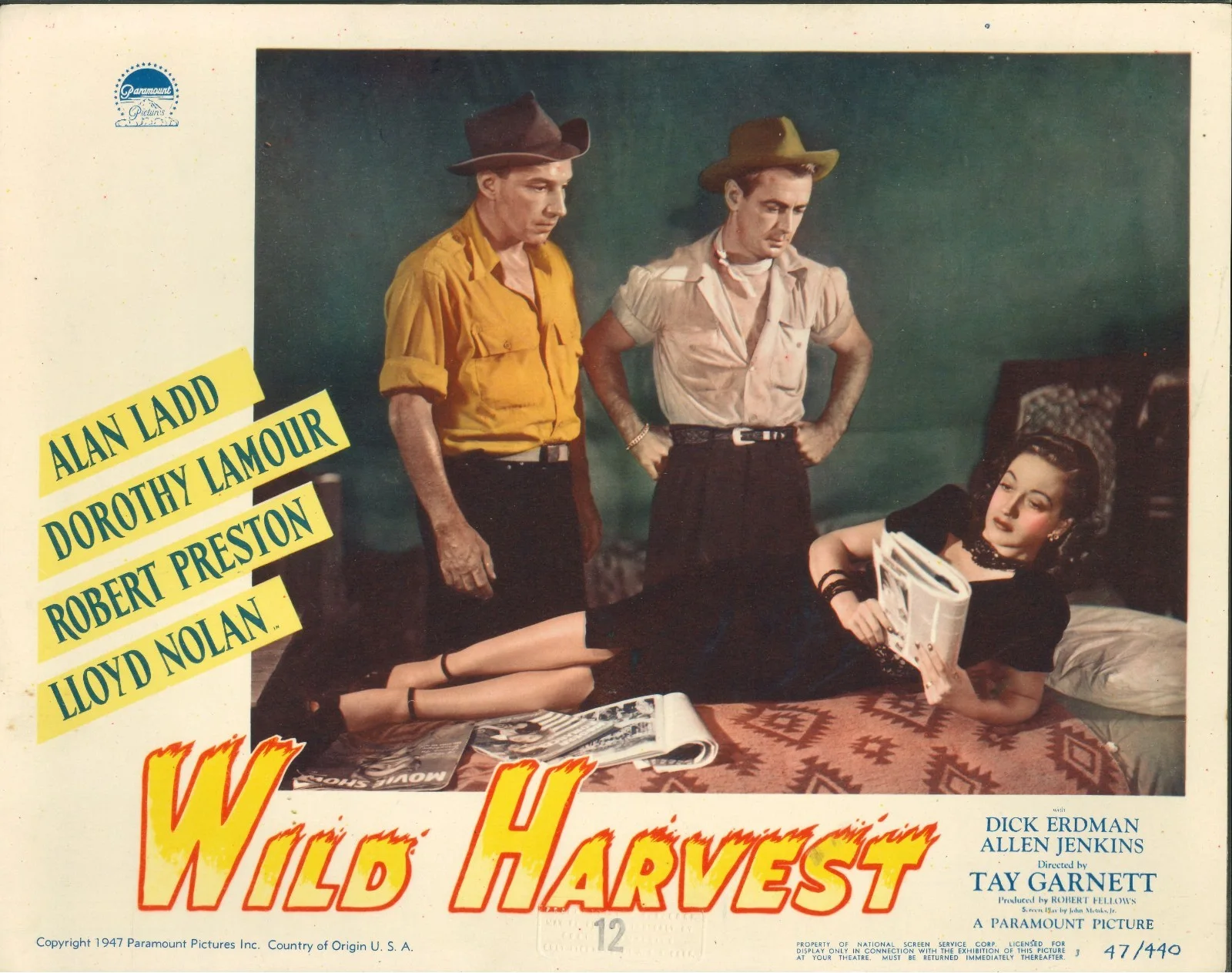 Wild Harvest 2x ORIGINAL US Lobby Cards Alan Ladd Dorothy Lamour 1947, изображение 3