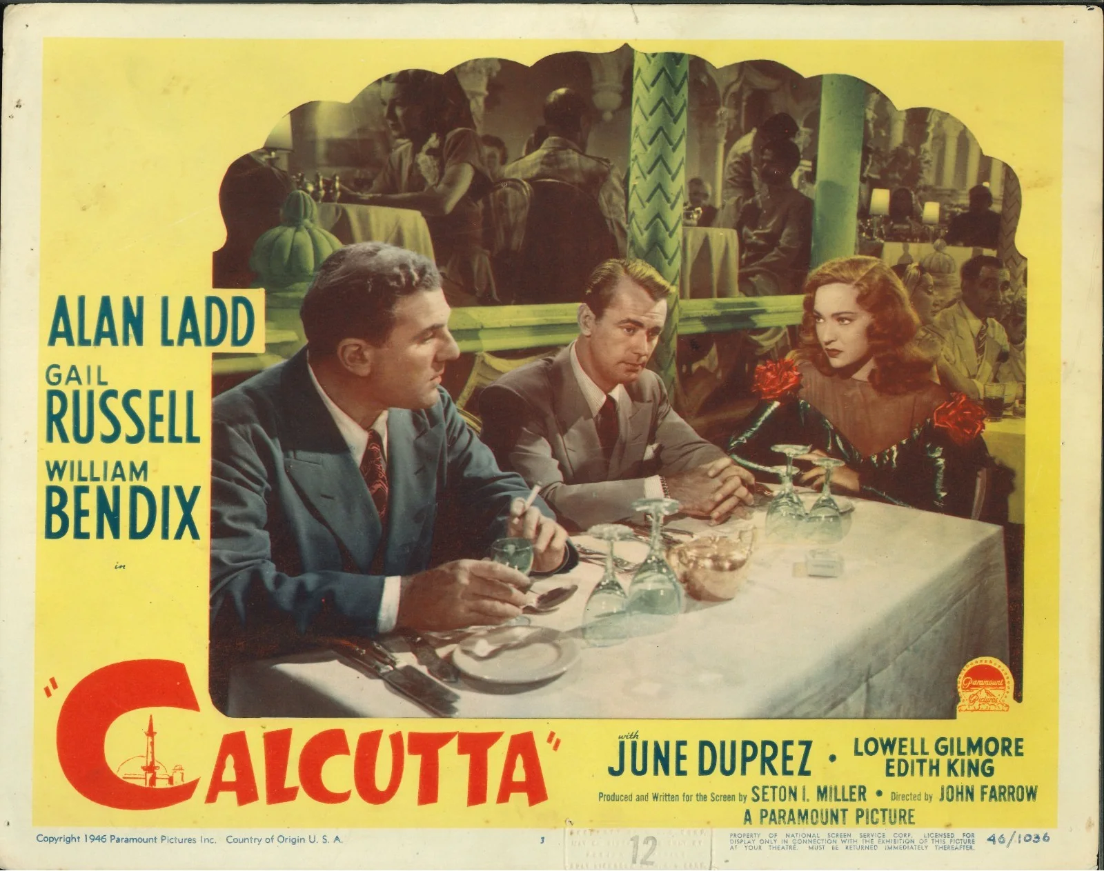 Calcutta 2x ORIGINAL US Lobby Cards Alan Ladd Gail Russell 1946, image 2