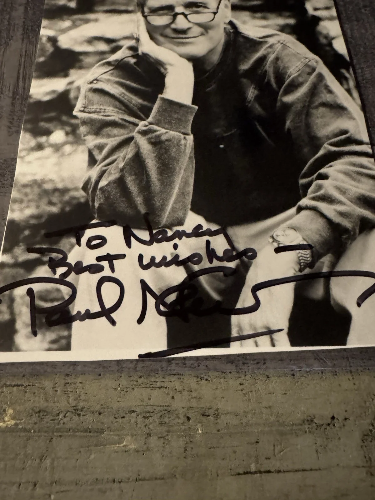 Paul Newman — Paul Newman Autograph Signed 4x6 Black and white photo signed to with COA, image 2
