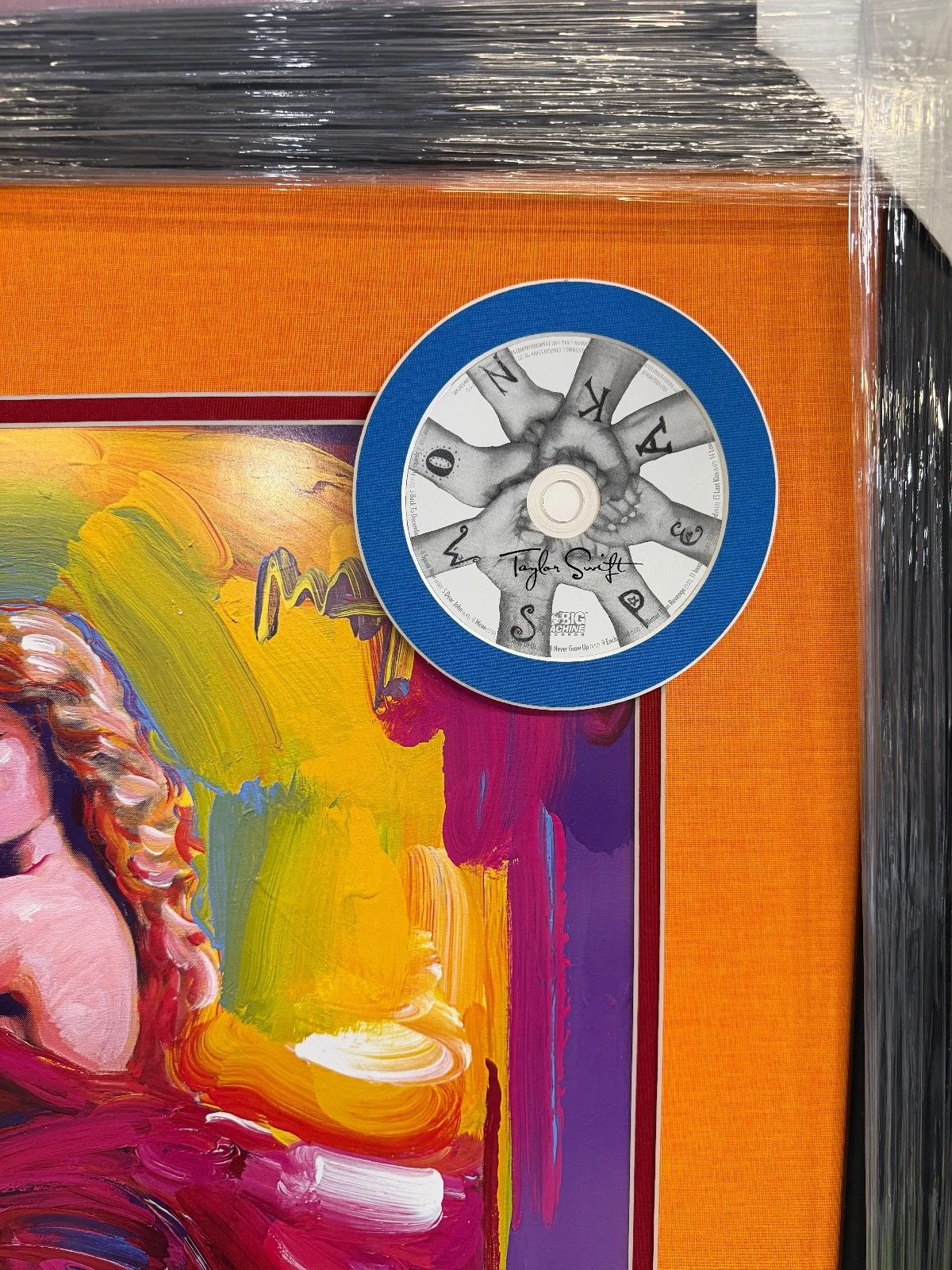 Taylor Swift & Peter Max Signed Autograph Speak Now 32x32 Custom Framed JSA, image 2