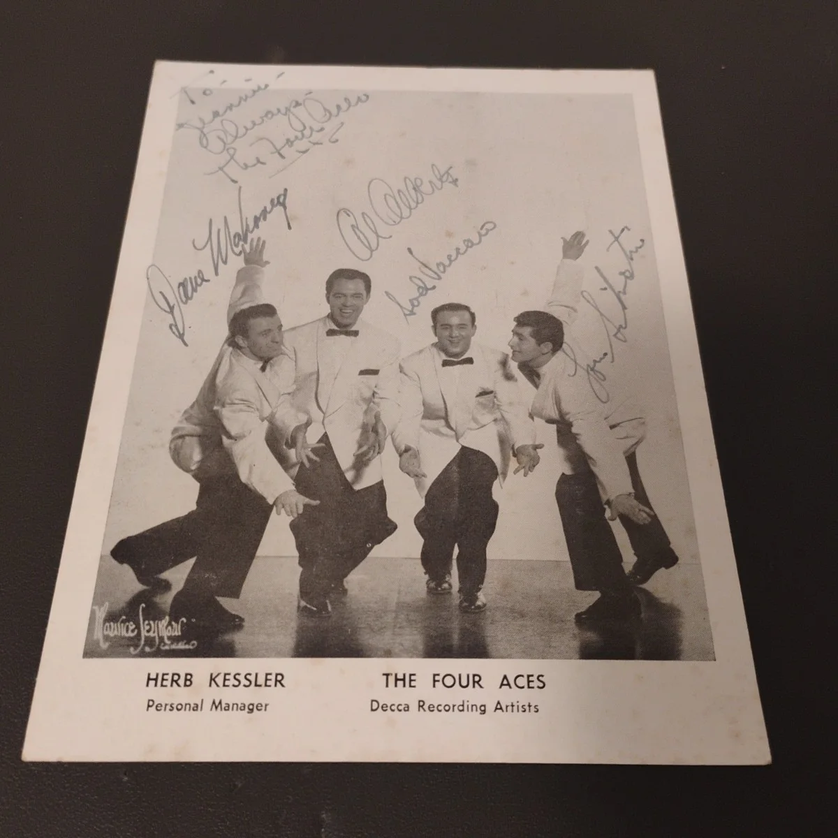 Vintage Autographed 5x7 Photo Of The Four Aces, изображение 2