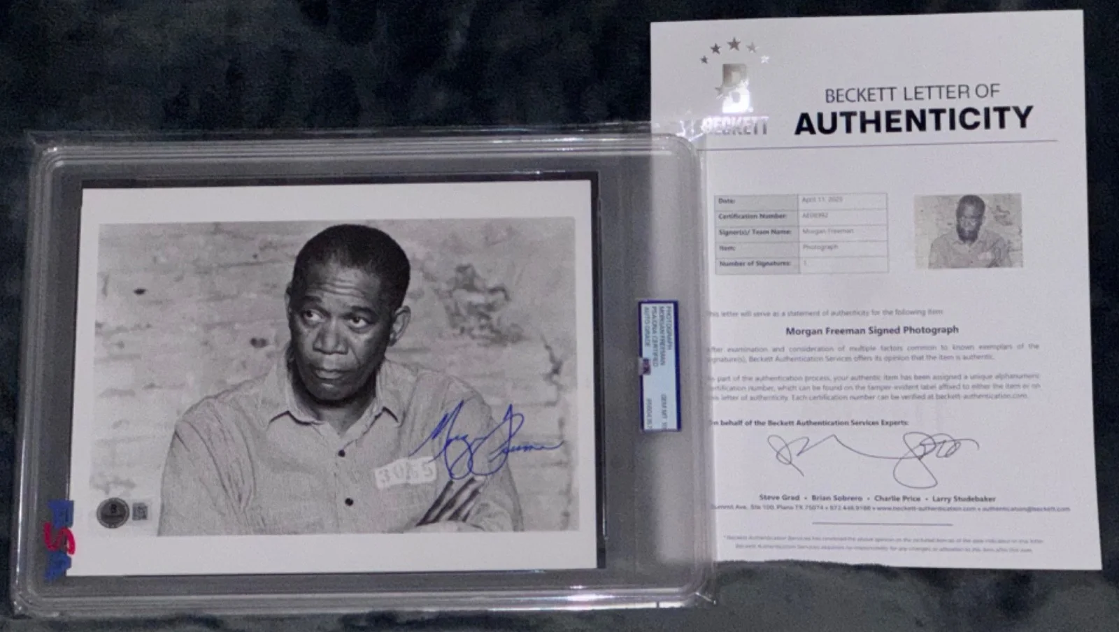Ellis Red Redding — PSA 10 Signed Morgan Freeman Shawshank Redemption Autographed Photo Auto 8x10, image 3