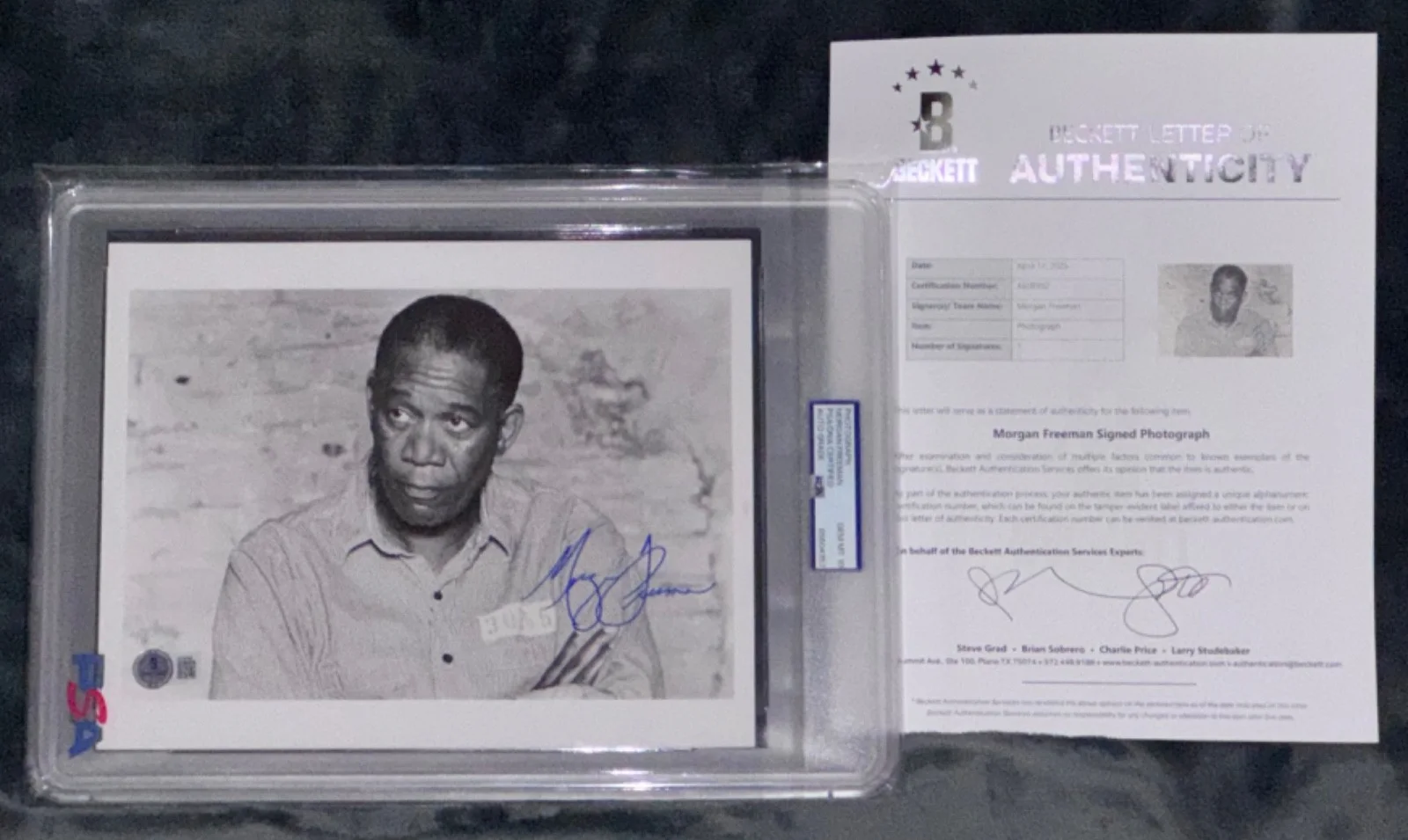 Ellis Red Redding — PSA 10 Signed Morgan Freeman Shawshank Redemption Autographed Photo Auto 8x10, image 4