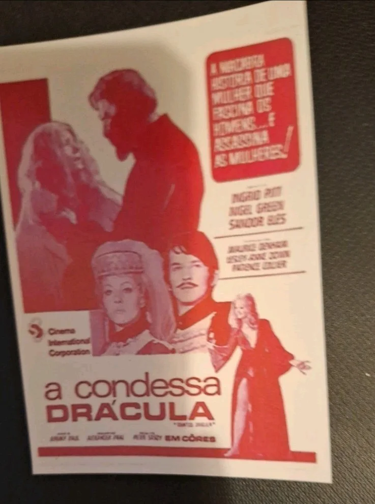 VINTAGE "Countess Dracula" 1970 UK Film Release Poster Fine Art Modern Postcard, изображение 2