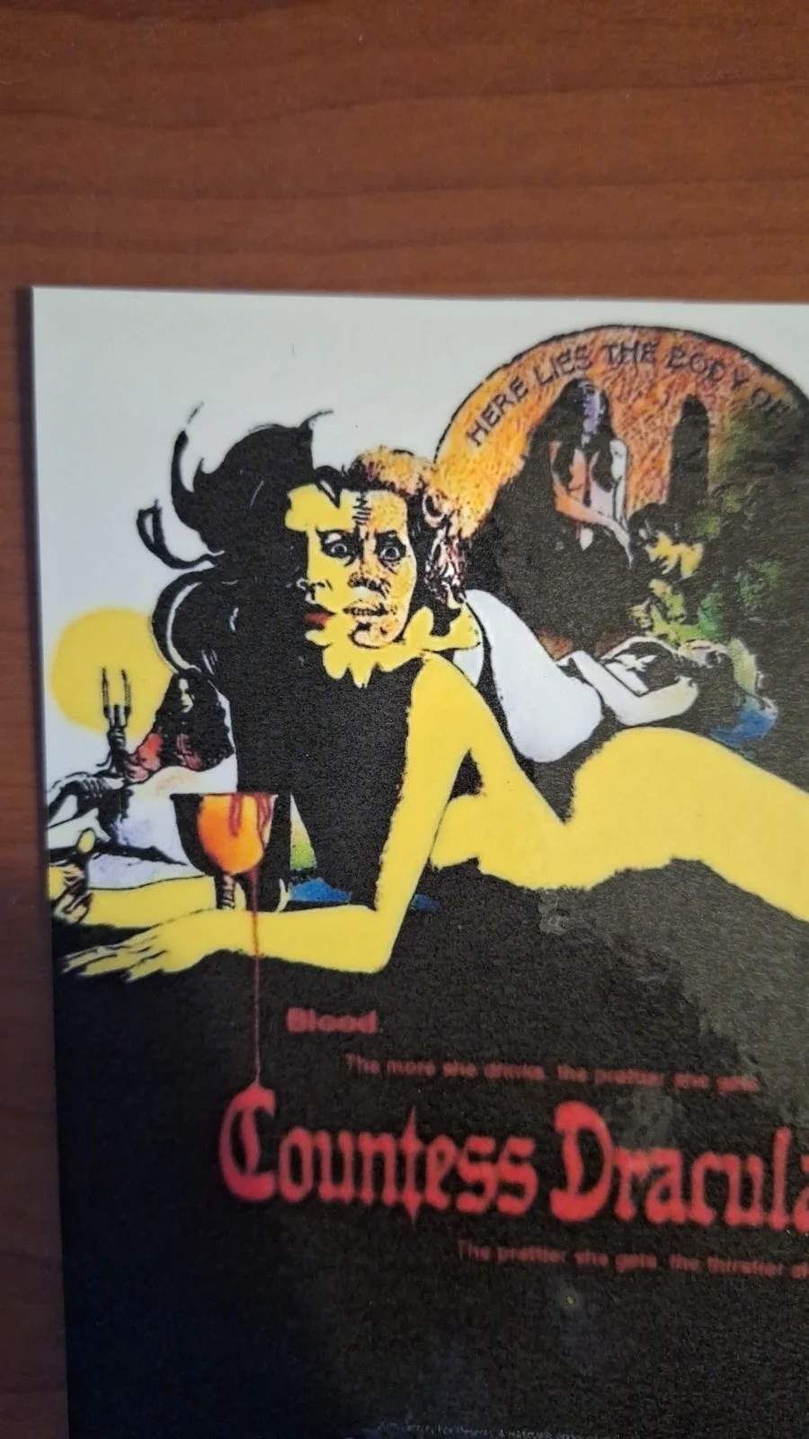 VINTAGE "Countess Dracula" 1970 UK Film Release Poster Fine Art Modern Postcard, изображение 2