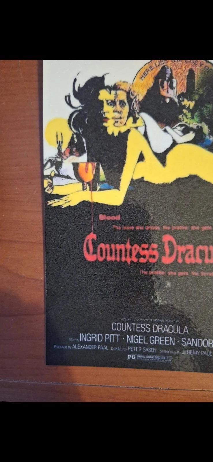 VINTAGE "Countess Dracula" 1970 UK Film Release Poster Fine Art Modern Postcard, изображение 5