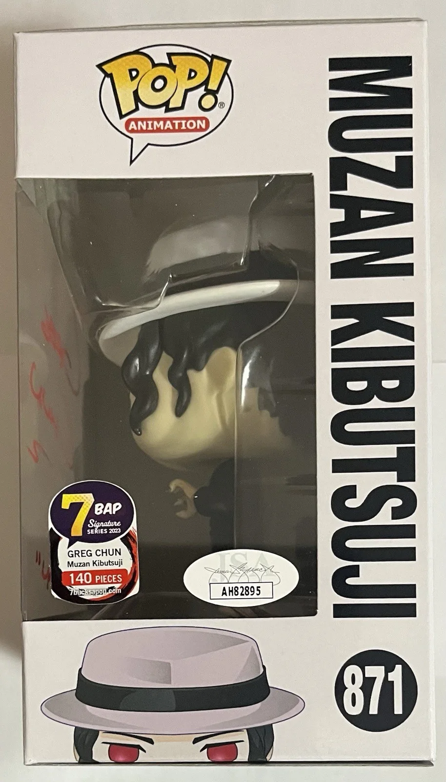 Greg Chun — Funko Pop! Demon Slayer Muzan Kibutsuji 871 Signed Greg Chun JSA W/ Protector, image 3