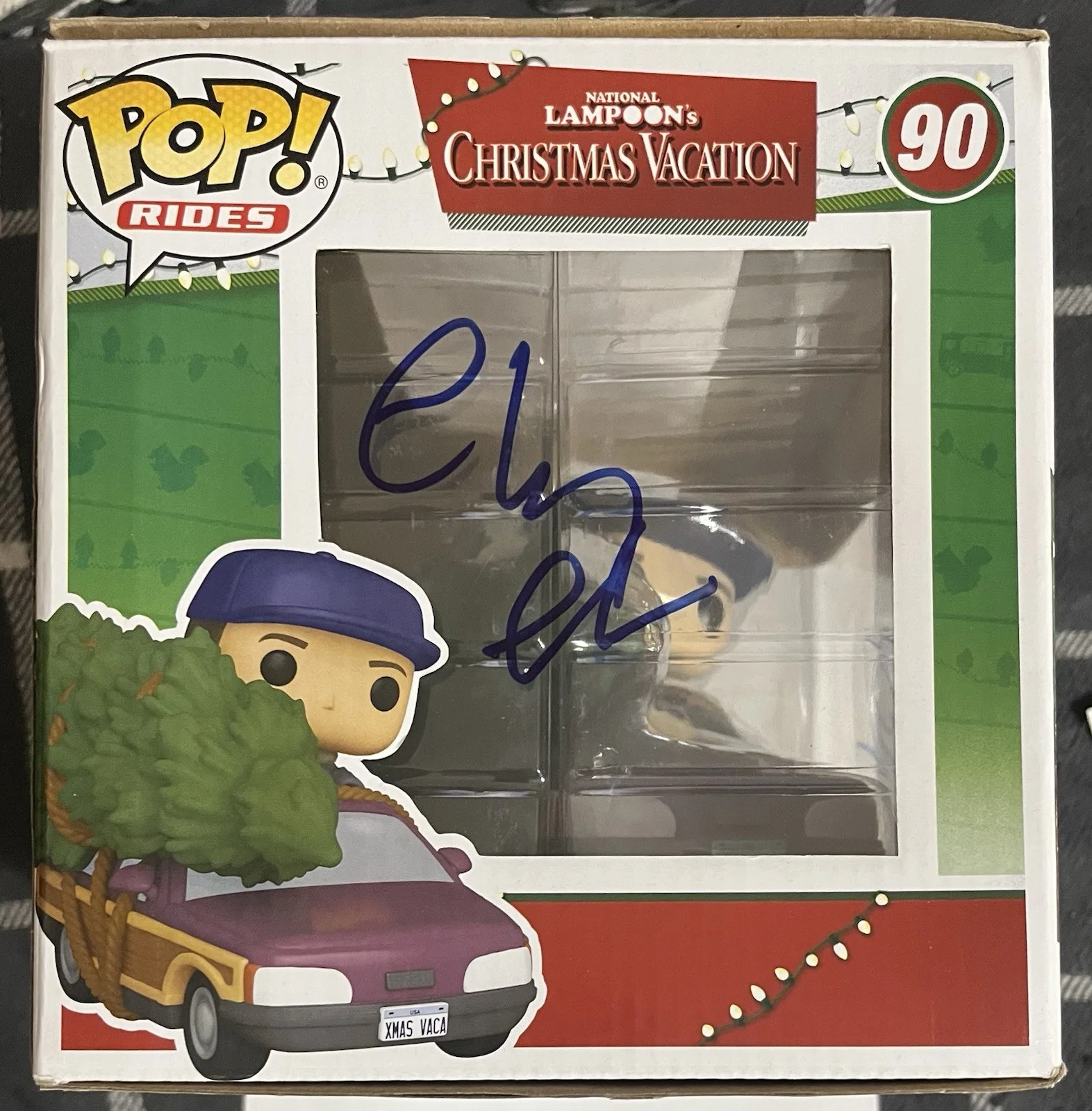 Chevy Chase — Chevy Chase Signed Duo Clark Griswold Funko Pop #90 Christmas Vacation JSA Rare, image 5