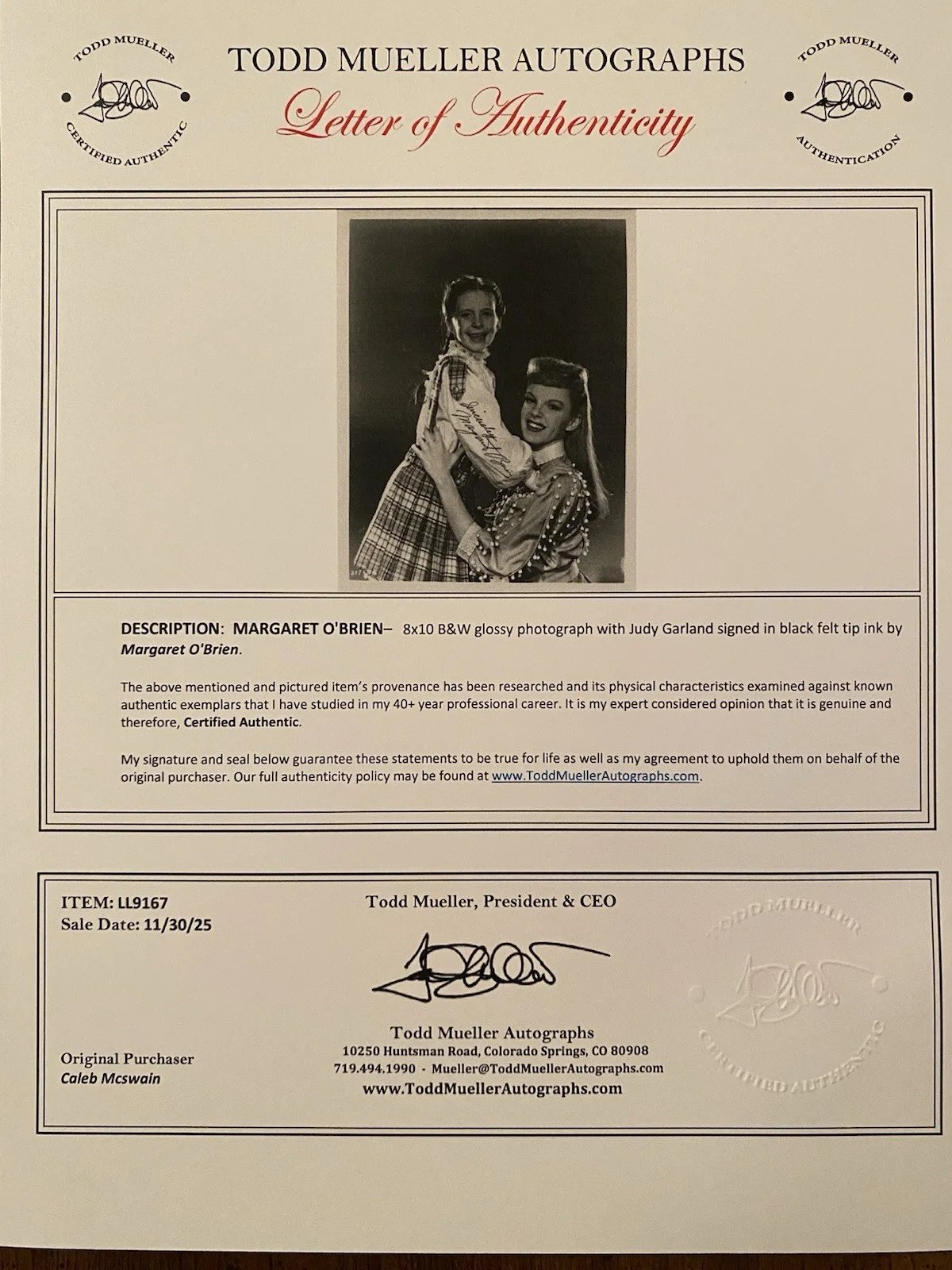 Margaret O’Brien — Margaret O’Brien Signed Autographed 8x10 Photo With COA Meet Me In St Louis, изображение 4