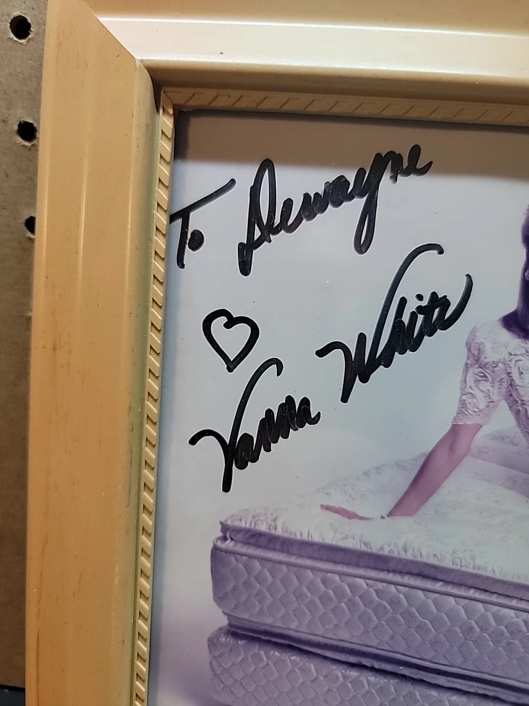Vanna White — Vanna White Autographed Spring Air Picture In Vintage Frame, image 2
