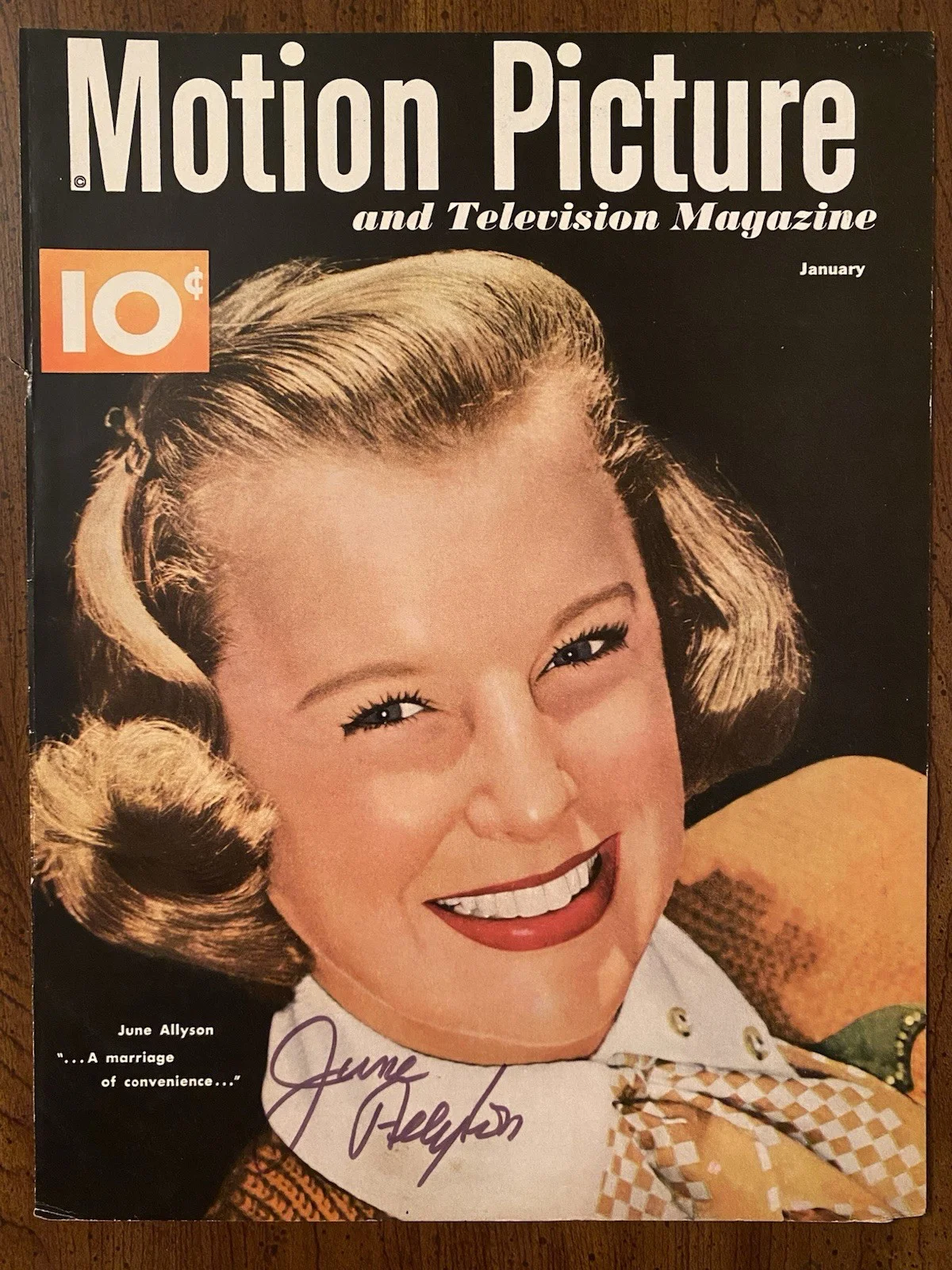 June Allyson — June Allyson Signed Autographed Vintage Motion Picture Magazine With COA