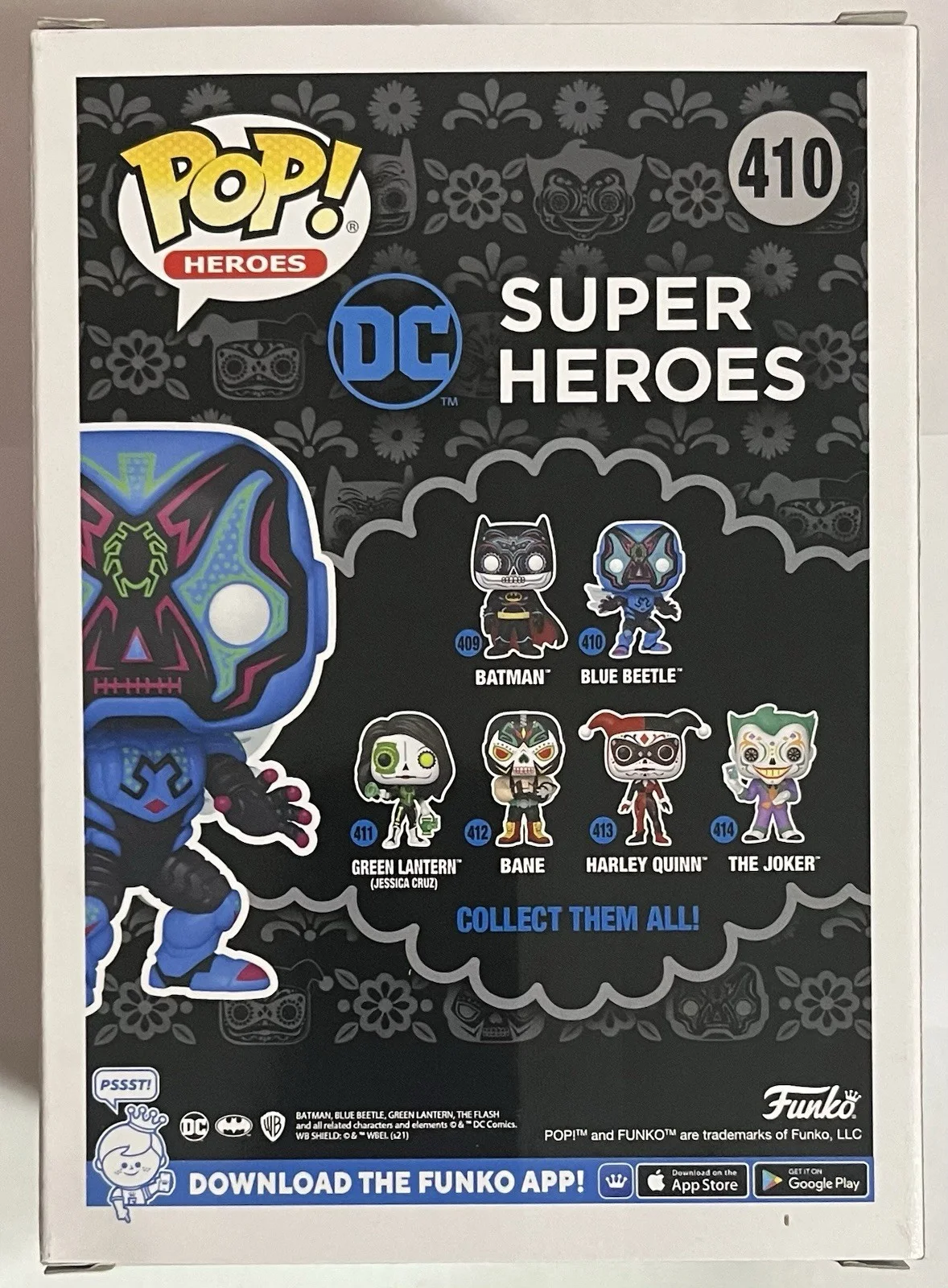 Xolo Mariduena — Xolo Mariduena Signed Funko POP! 410 Blue Beetle - Dia De Los Muerto GID JSA COA, изображение 4