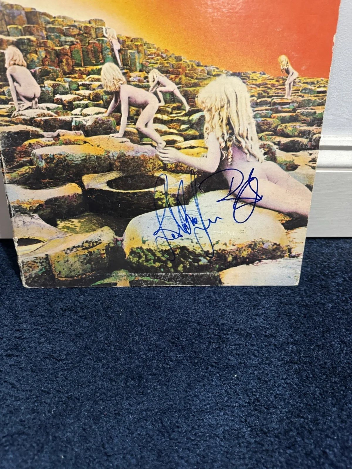 Nice Led Zeppelin Houses of Holy Signed Robert Plant + John Paul Jones JSA LOA, изображение 2