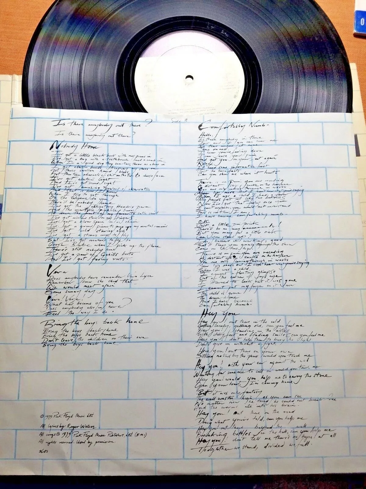 Pink Floyd The Wall Roger Waters Signed Vinyl PSA/DNA, image 5