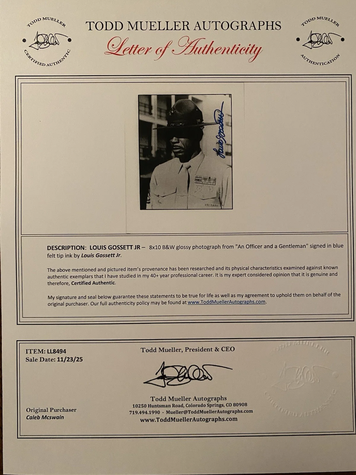 Louis Gossett Jr — Louis Gossett Jr Signed Autographed Photo With COA An Officer And A Gentleman, изображение 4