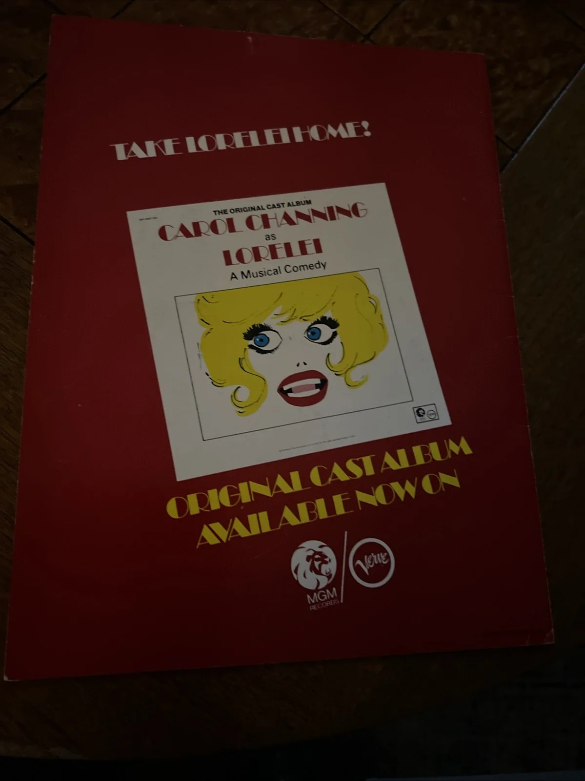 Vintage 1970s: Lorelei (Carol Channing) SOUVENIR PROGRAM By HIRSCHFELD, image 2
