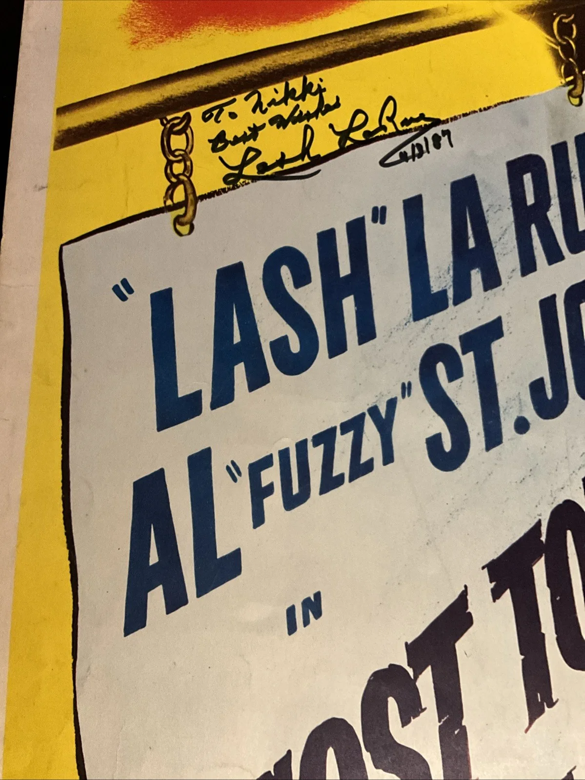 Lash La Rue, Jennifer Holt, Terry Frost — Ghost Town Renegades Original 36”x 14” Poster Signed 3x Theatre Advertising Co., изображение 4