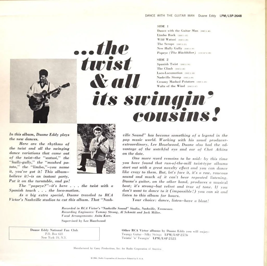 DUANE EDDY DANCE WITH THE GUITAR MAN LP ALBUM A GREAT COLLECTABLE, изображение 2