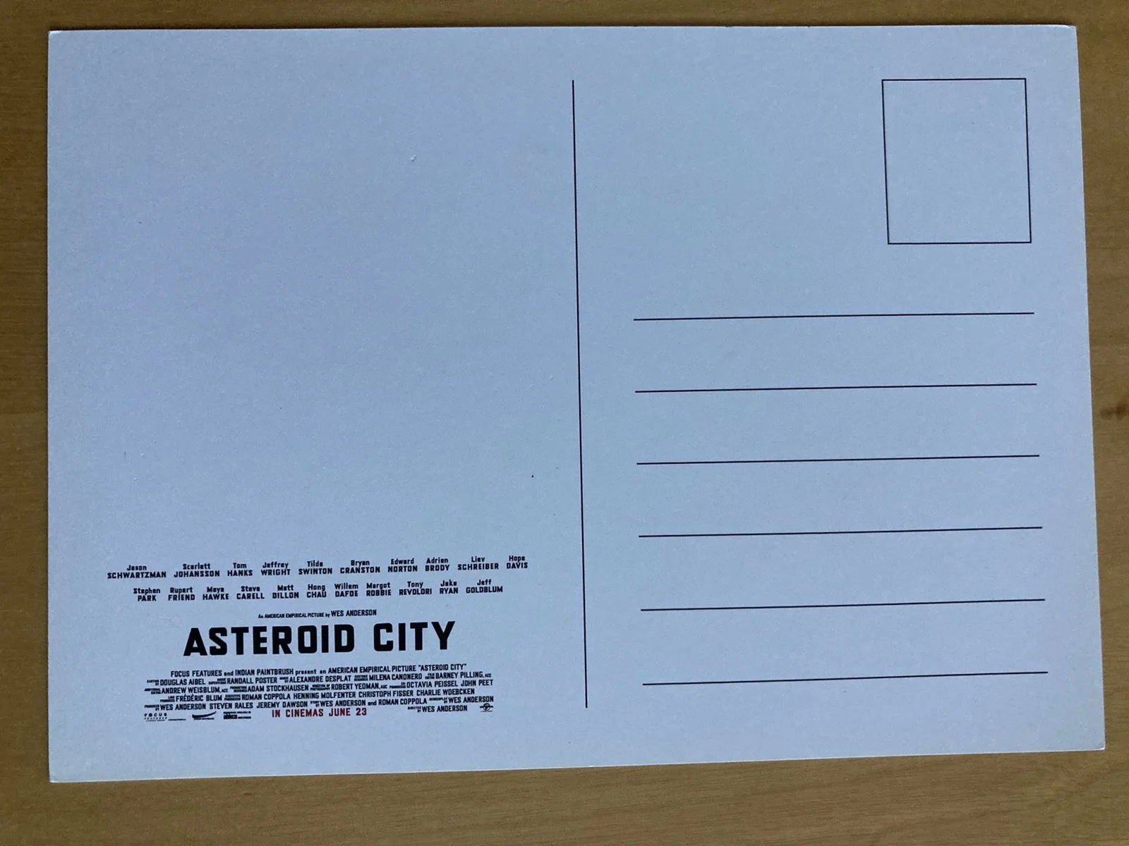 Asteroid City promotional postcard, image 2