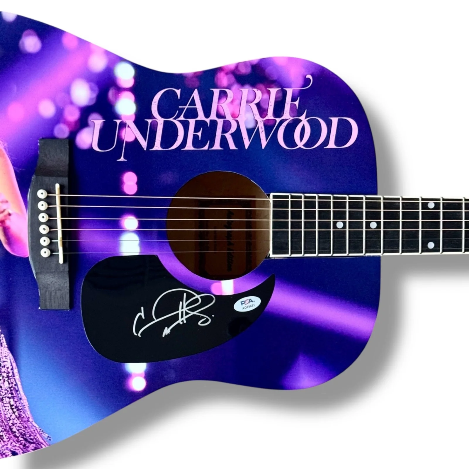 Carrie Underwood Signed Guitar Custom Graphics PSA/DNA COA Before He Cheats, image 2