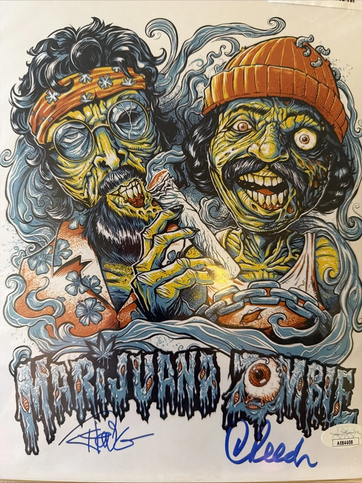 Cheech and Chong — Cheech Marin & Tommy Chong Signed "Marijuana Zombie" 8x10 Photo (JSA Certified!)