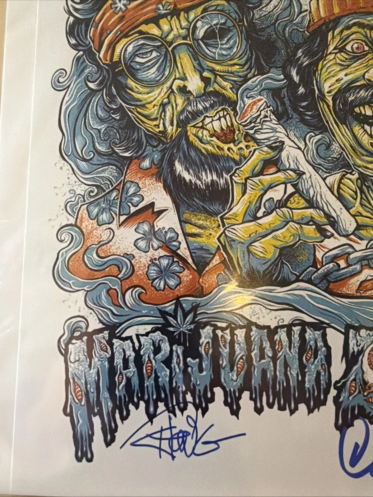 Cheech, Chong — Cheech Marin & Tommy Chong Signed "Marijuana Zombie" 8x10 Photo (JSA Certified!), image 3