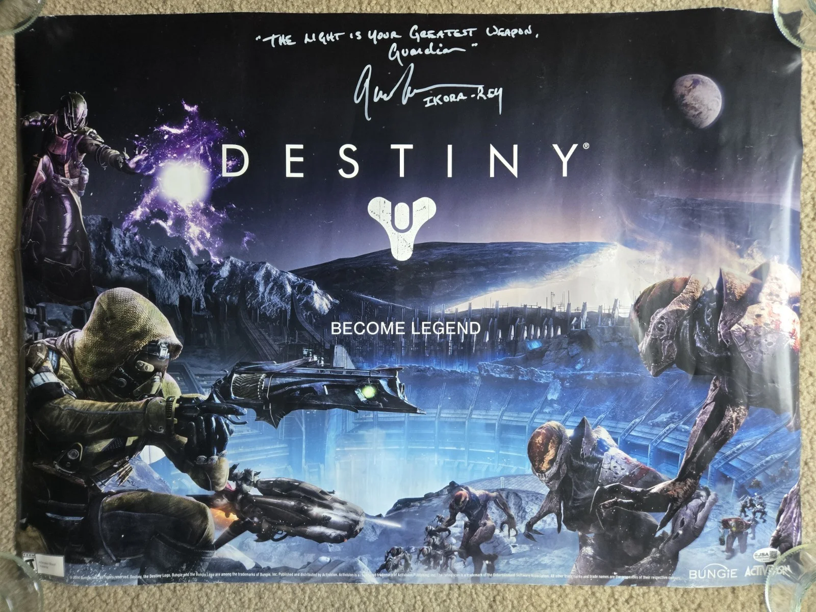 Gina Torres — Gina Torres SIGNED Destiny Mini Poster with Quote! Ikora Ray! JSA COA
